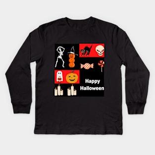 Halloween Ghostly Party Kids Long Sleeve T-Shirt